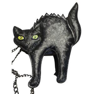 Betsey Johnson Black Scaredy Cat Crossbody Halloween Purse Alt